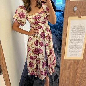 abercrombie floral puff sleeve dress